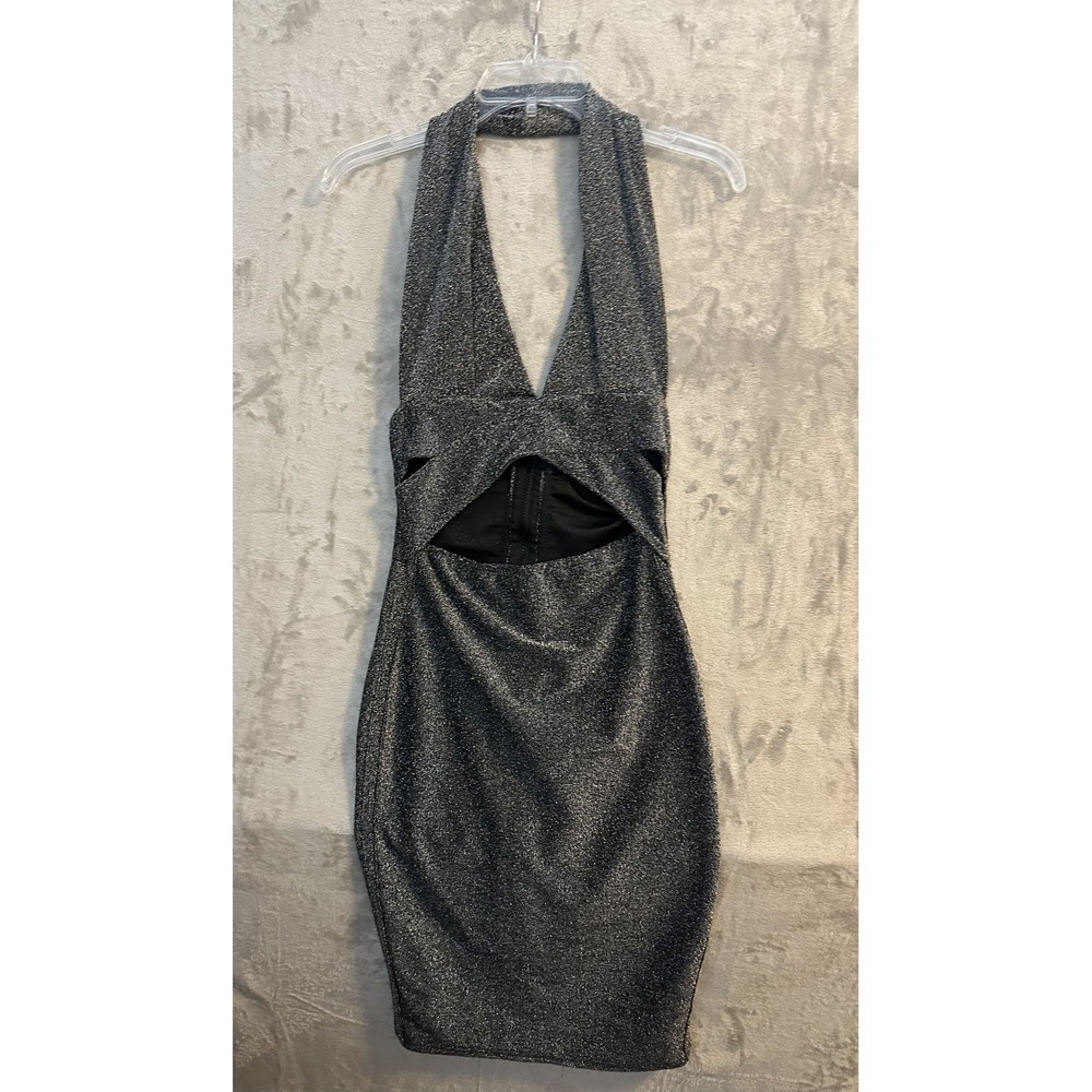 CBR‎ Dress Womens Small Halter Bodycon Glitter Cutout Party Night Out Cocktail